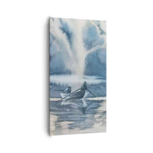 Bild auf Leinwand - Leinwandbild - Angler in ihrem Paradies - 65x120 cm