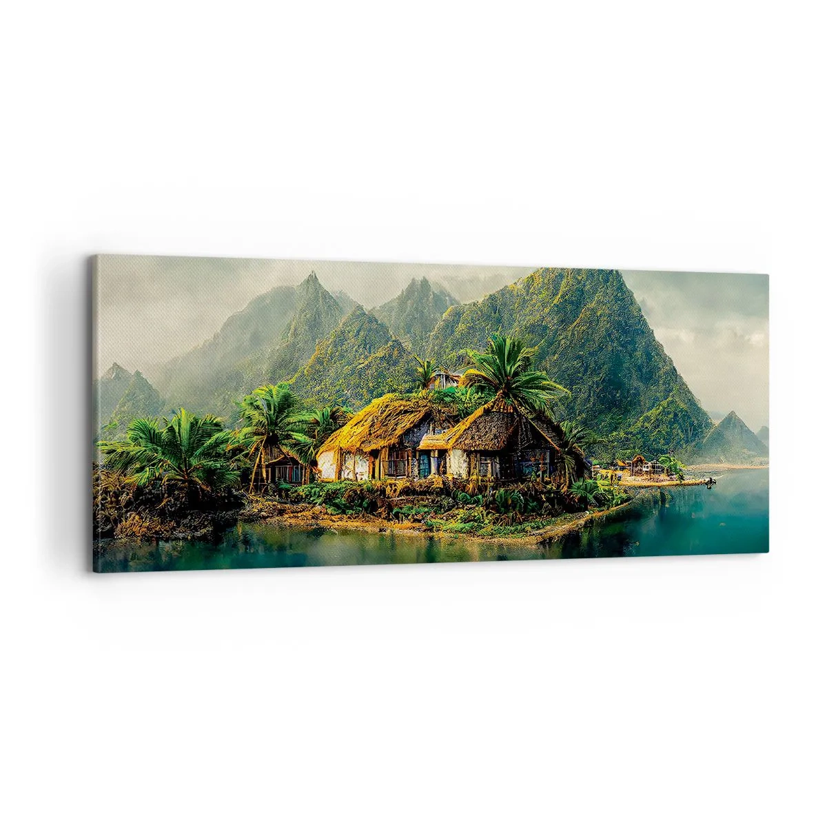 Bild auf Leinwand - Leinwandbild - Tropisches Paradies - 100x40 cm