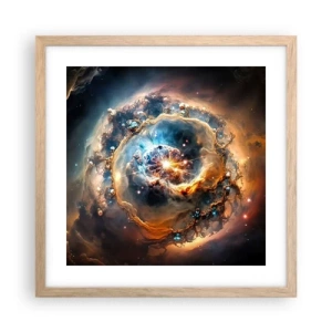 Poster in einem Rahmen aus heller Eiche - Anfang - 40x40 cm