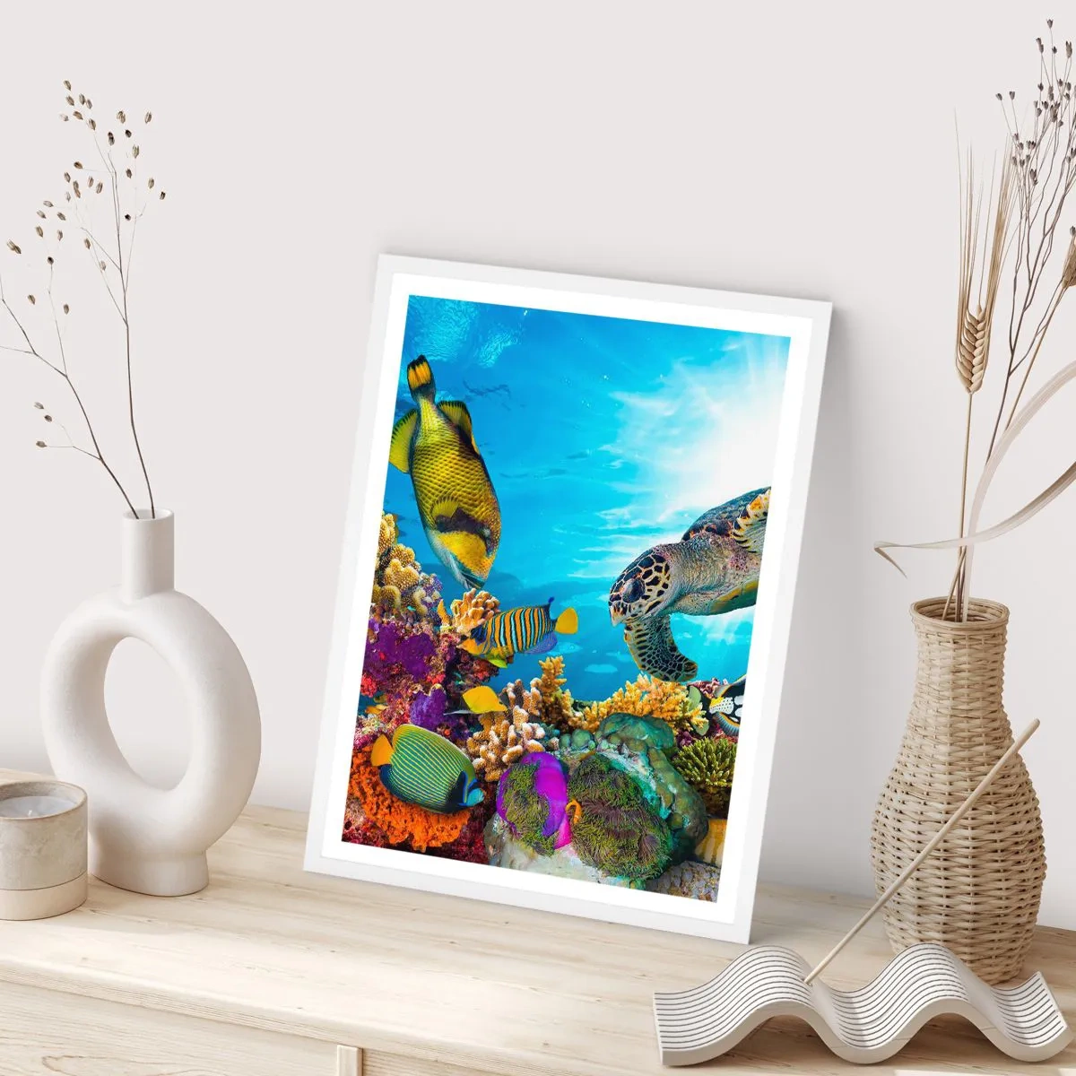 Poster in einem weißen Rahmen - Korallenpromenade - 50x70 cm