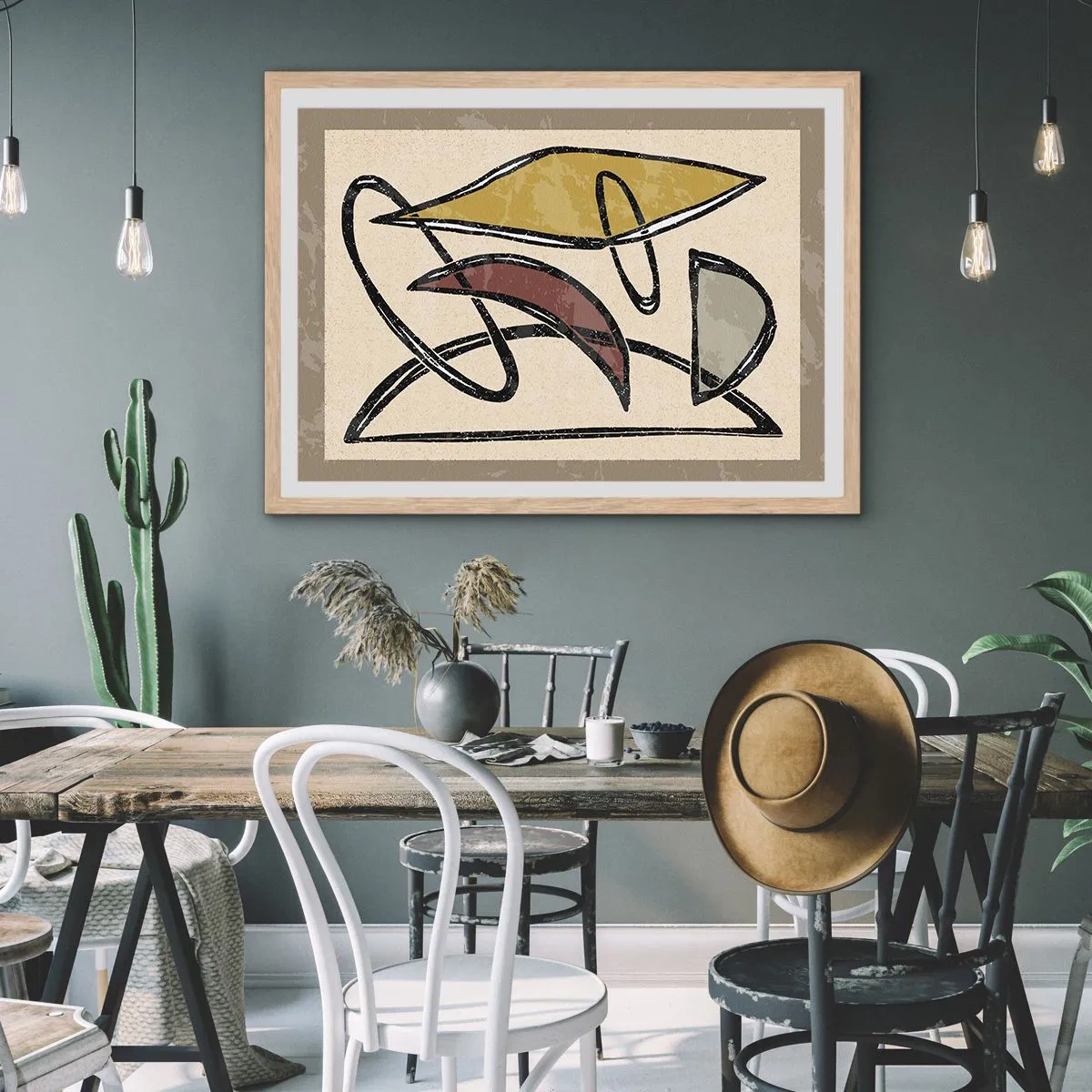 Poster in einem Rahmen aus heller Eiche - Vertikale und Horizontale - 50x40 cm