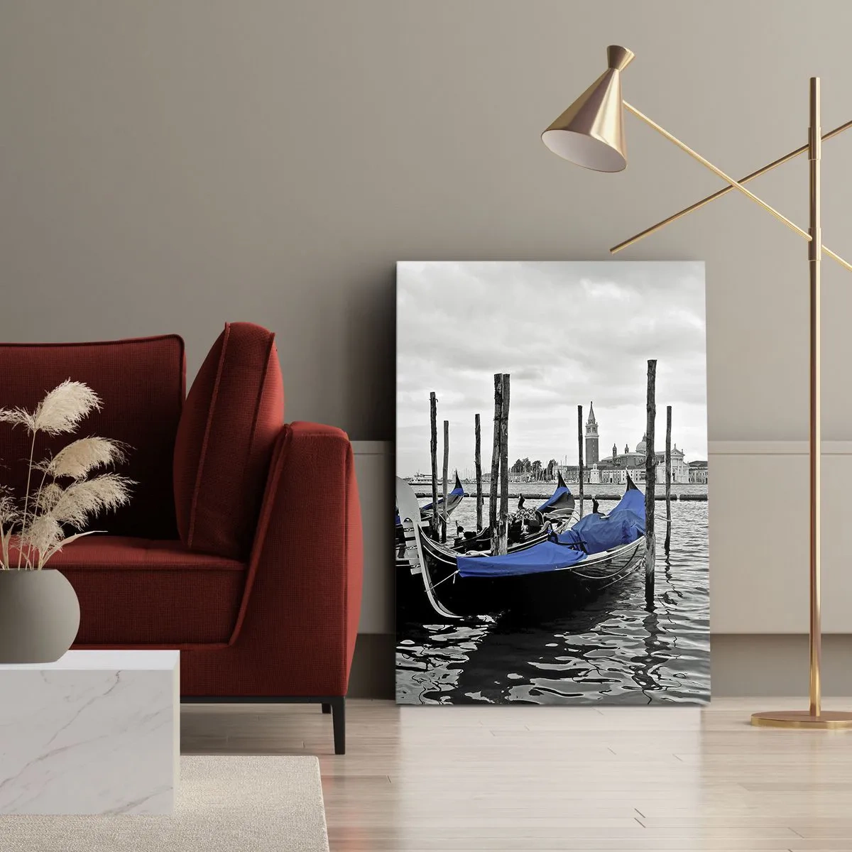 Bild auf Leinwand - Leinwandbild - Nachdenkliches Venedig - 65x120 cm