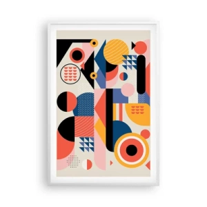 Poster in einem weißen Rahmen - Komposition: Na, los, spiel! - 61x91 cm