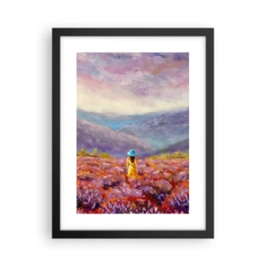 Poster in einem schwarzem Rahmen - In einer Lavendelwelt - 30x40 cm