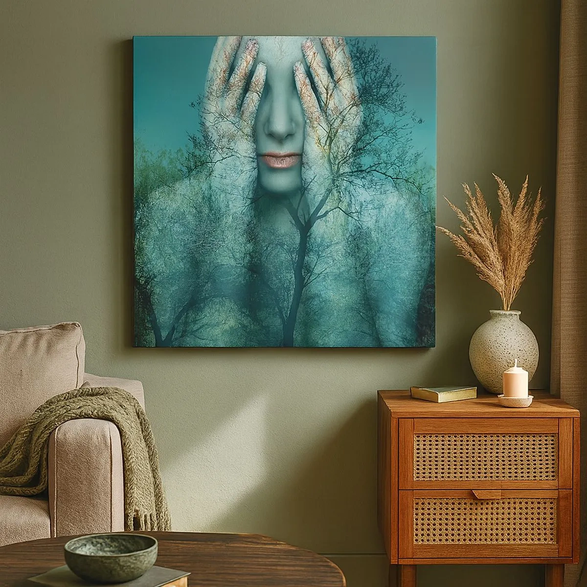 Bild auf Leinwand - Leinwandbild - Eingetaucht in Blau - 30x30 cm