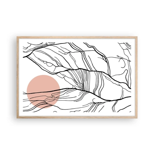 Poster in einem Rahmen aus heller Eiche - In einem Netz aus Zweigen - 91x61 cm