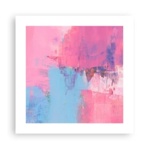 Poster - Rosa, Blau und eine Prise Licht - 40x40 cm