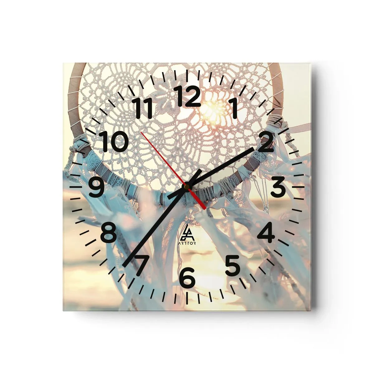 Wanduhr - Glasuhr - Totem aus Spitze - 30x30 cm