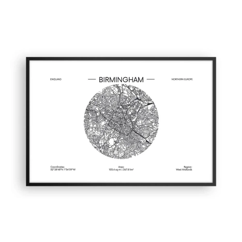 Poster in einem schwarzem Rahmen - Anatomie von Birmingham - 91x61 cm