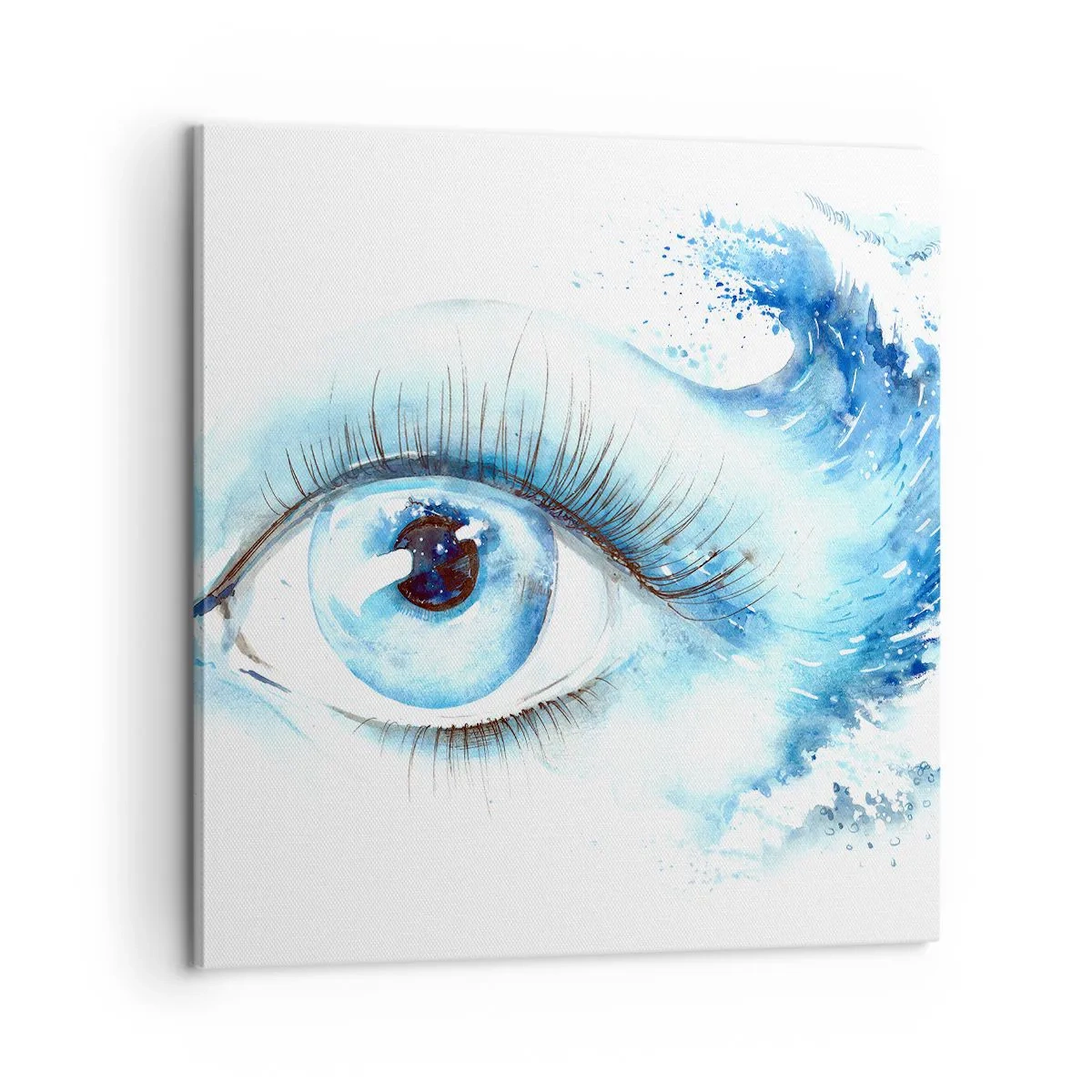 Bild auf Leinwand - Leinwandbild - Tauchen Sie ein in das Blau der Blicke - 60x60 cm