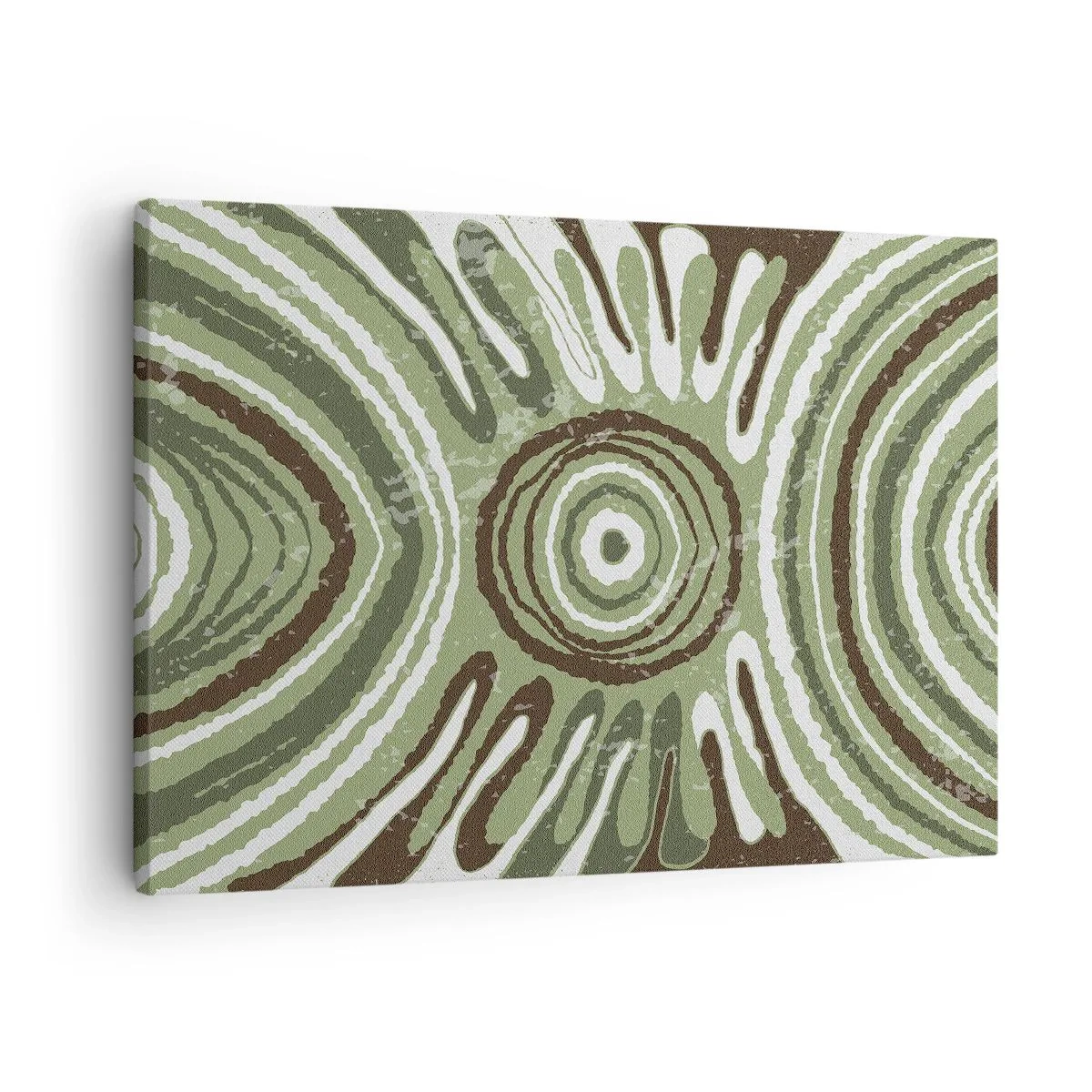 Bild auf Leinwand - Leinwandbild - Abstrakte Muster in Grün- und Brauntönen - 70x50cm - Explosion von Emotionen - Moderne Wanddekoration für Wohnzimmer und Schlafzimmer ARTTOR