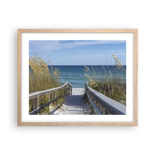 Poster in einem Rahmen aus heller Eiche - In der Sonne, im Wind - 50x40 cm