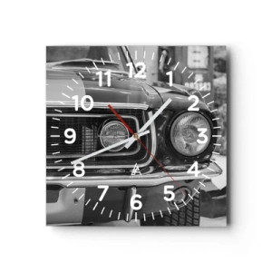 Wanduhr - Glasuhr - Wilder Ritt - 40x40 cm