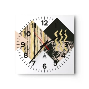 Wanduhr - Glasuhr - Es ist nicht so einfach - 30x30 cm