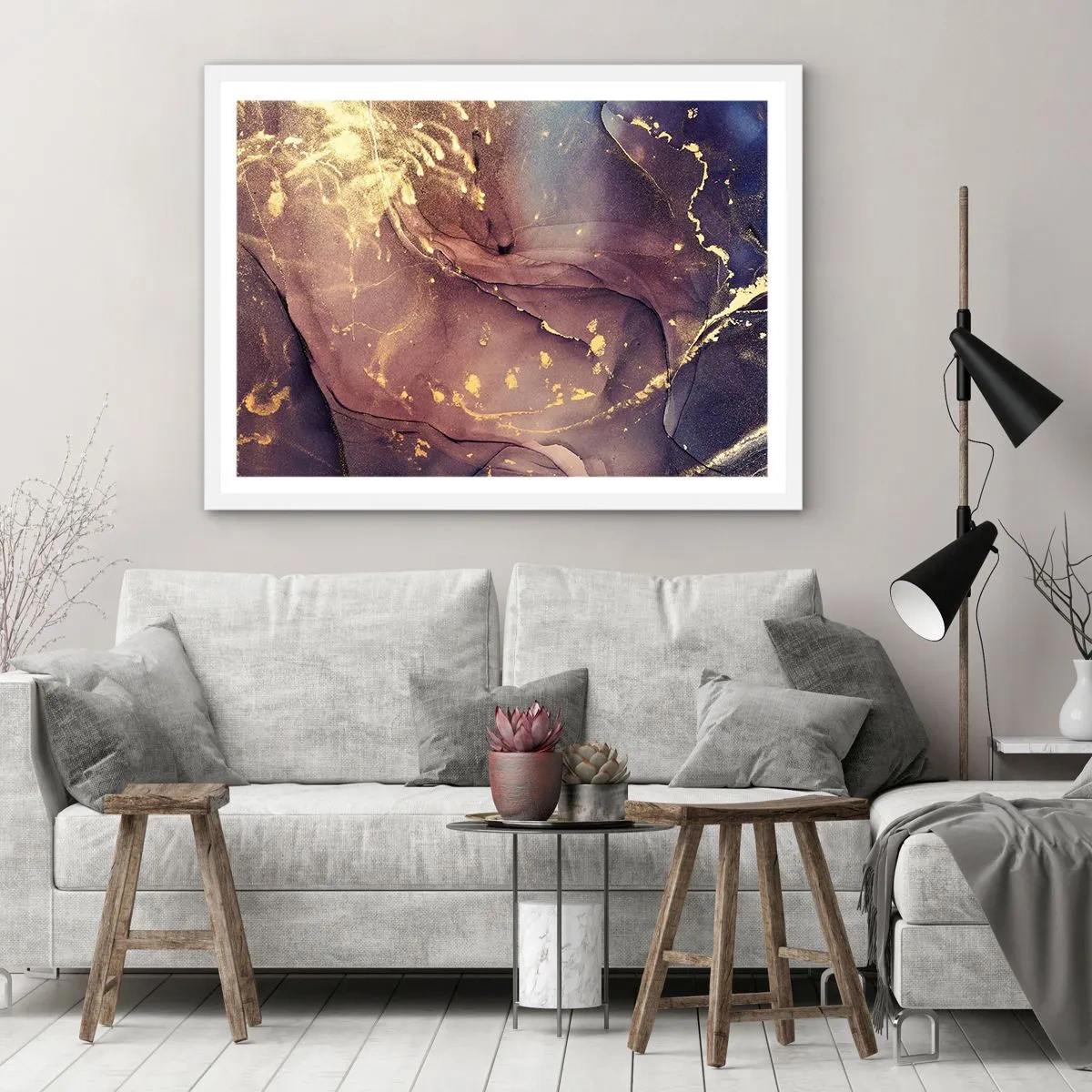 Poster in einem weißen Rahmen - Materie und Geist - 70x50 cm