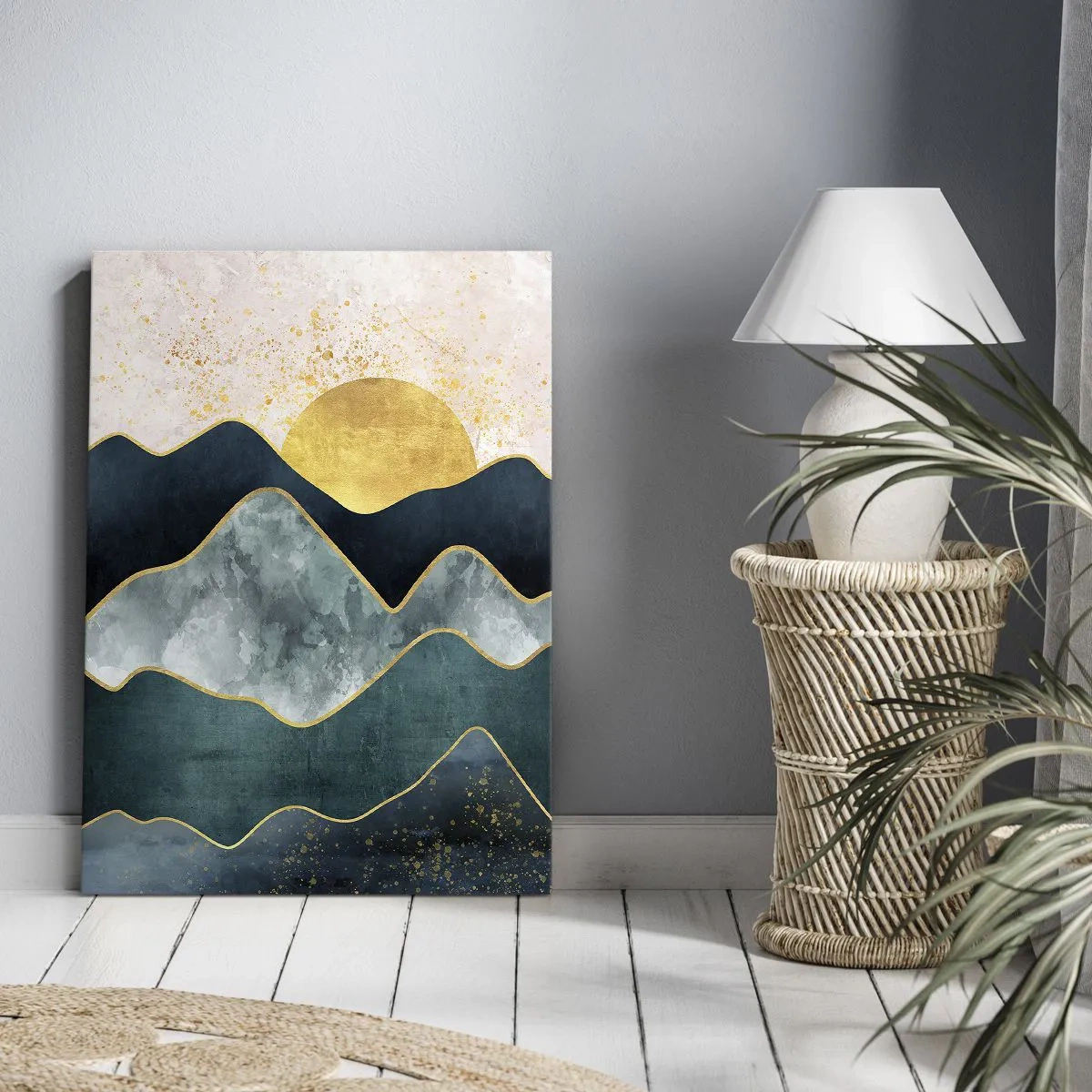 Bild auf Leinwand - Leinwandbild - Hinter den sieben Bergen - 80x120 cm