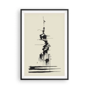 Poster in einem schwarzem Rahmen - Hastige Abstraktion - 61x91 cm