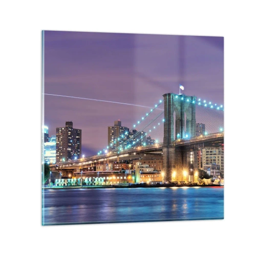 Glasbild - Bild auf glas - Seit vielen Jahren die Brooklyn Bridge - 70x70 cm