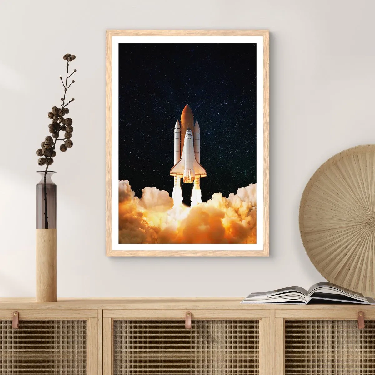 Poster in einem Rahmen aus heller Eiche - Ad Astra! - 70x100 cm