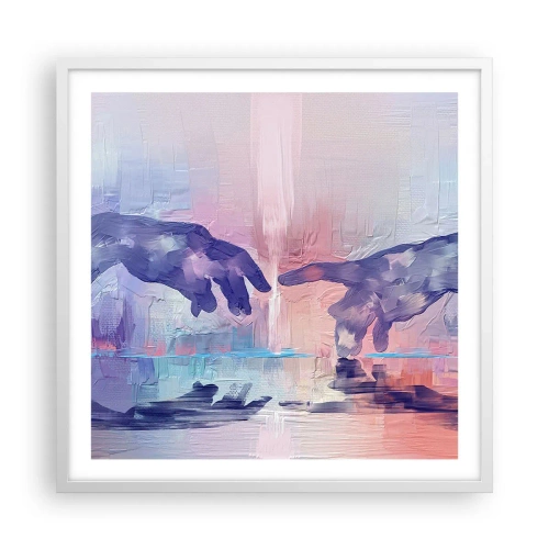 Poster in einem weißen Rahmen - Göttlicher Funke des Lebens - 60x60 cm