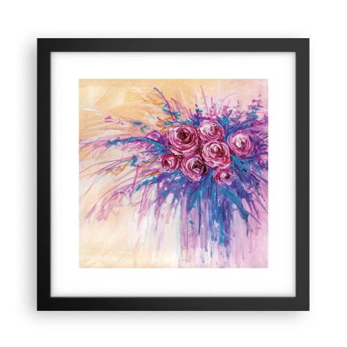 Poster in einem schwarzem Rahmen - Rosenbrunnen - 30x30 cm