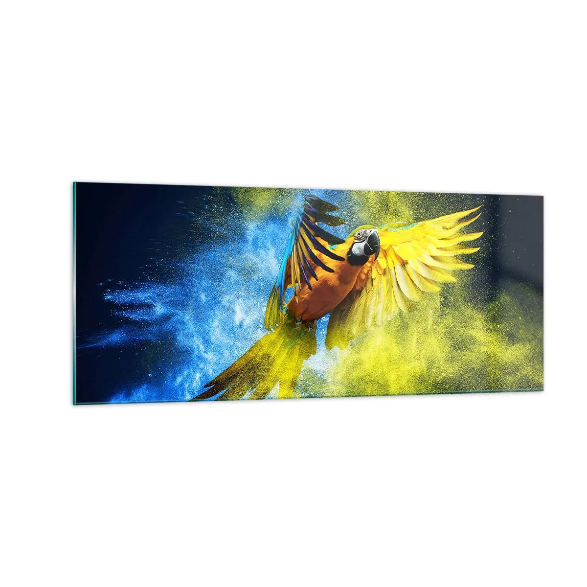 Glasbild - Bild auf glas - Im blauen und goldenen Staub - 100x40 cm