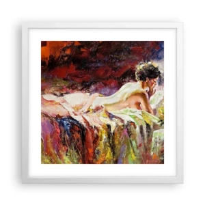 Poster in einem weißen Rahmen - Venus in Gedanken - 40x40 cm