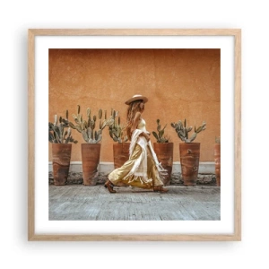 Poster in einem Rahmen aus heller Eiche - Hippie-Stil - 50x50 cm