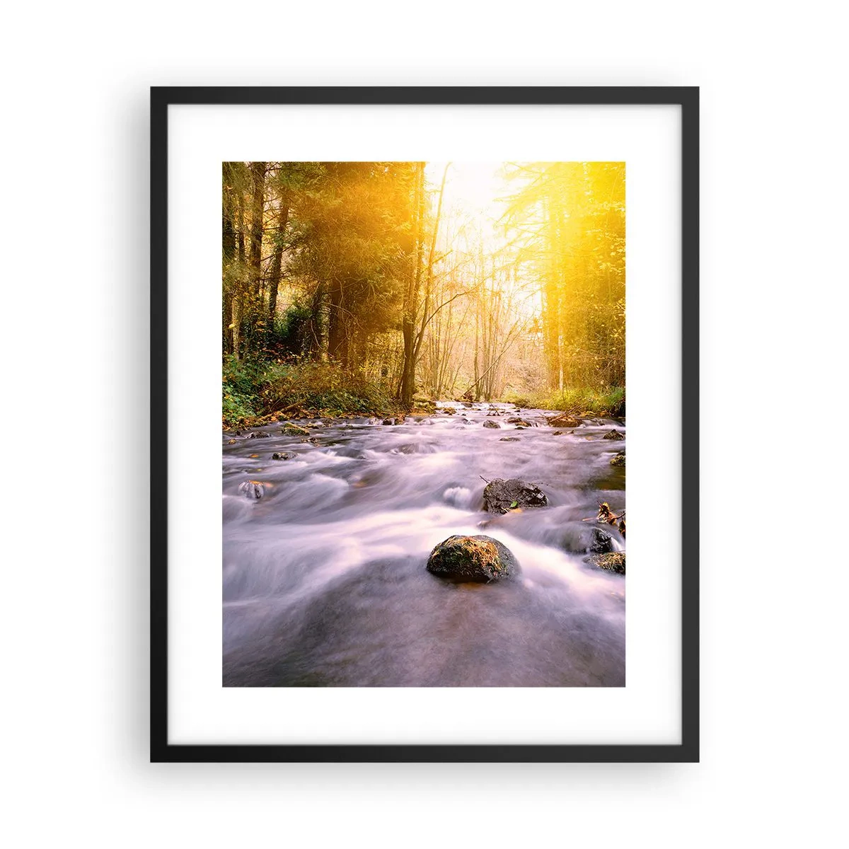 Poster in einem schwarzem Rahmen - Malachit im Silber- und Goldrahmen - 40x50 cm