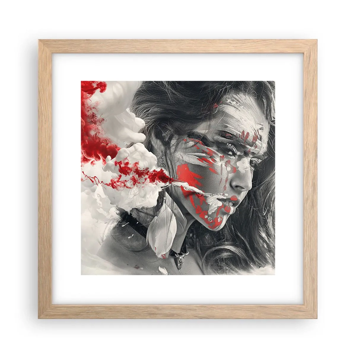 Poster in einem Rahmen aus heller Eiche - Im Dunst der Absurdität - 30x30 cm