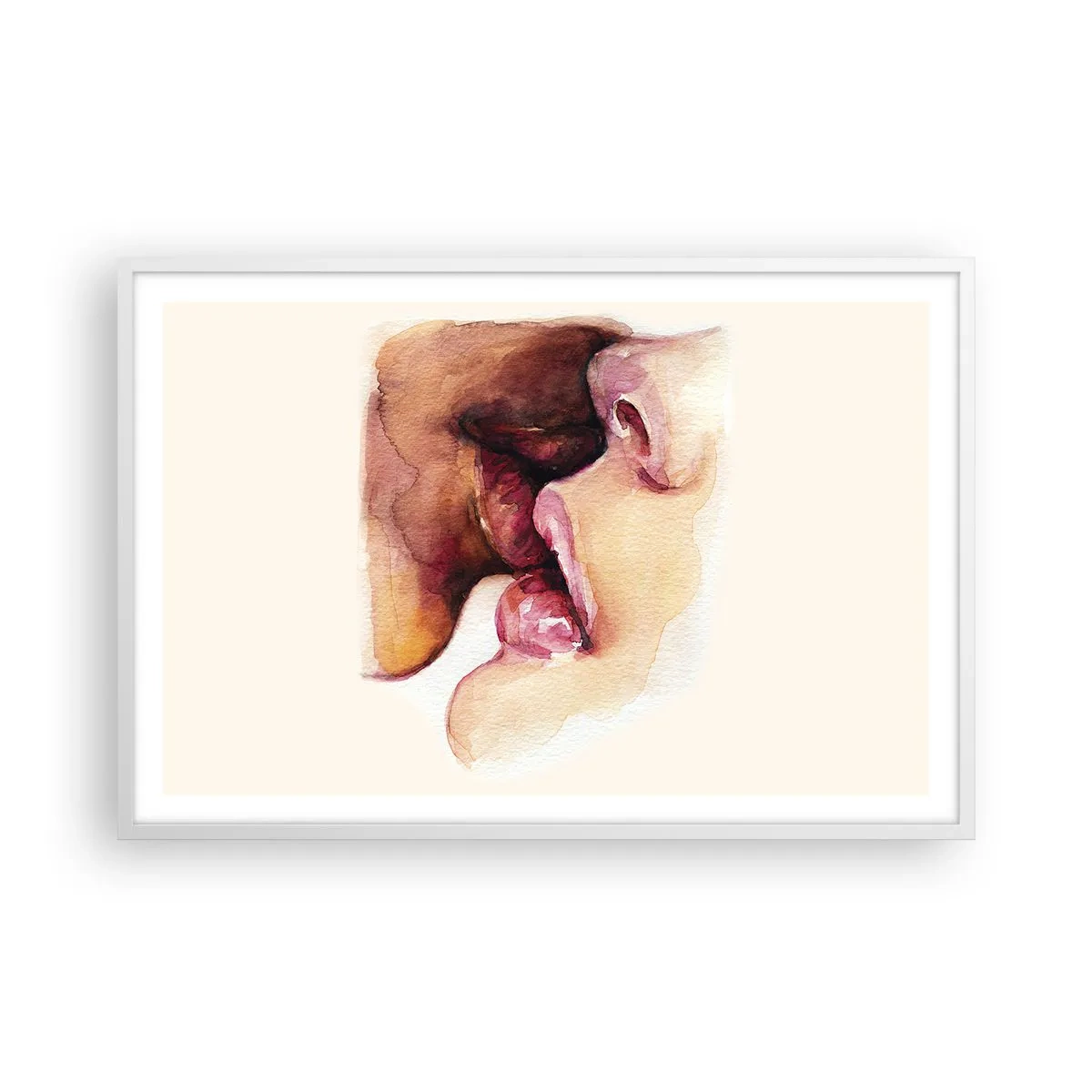 Poster in einem weißen Rahmen - Wie Tag und Nacht, Erde und Himmel - 91x61 cm