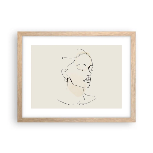 Poster in einem Rahmen aus heller Eiche - Eine bestimmte Linie - 40x30 cm