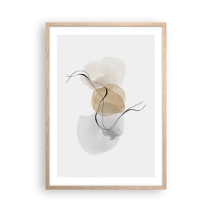 Poster in einem Rahmen aus heller Eiche - Luftperlen - 50x70 cm