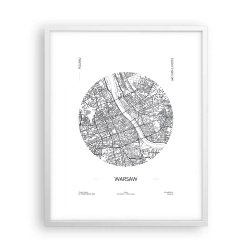 Poster in einem weißen Rahmen - Anatomie von Warschau - 40x50 cm