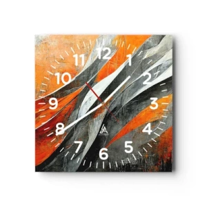 Wanduhr - Glasuhr - Hitze und Kälte - 40x40 cm
