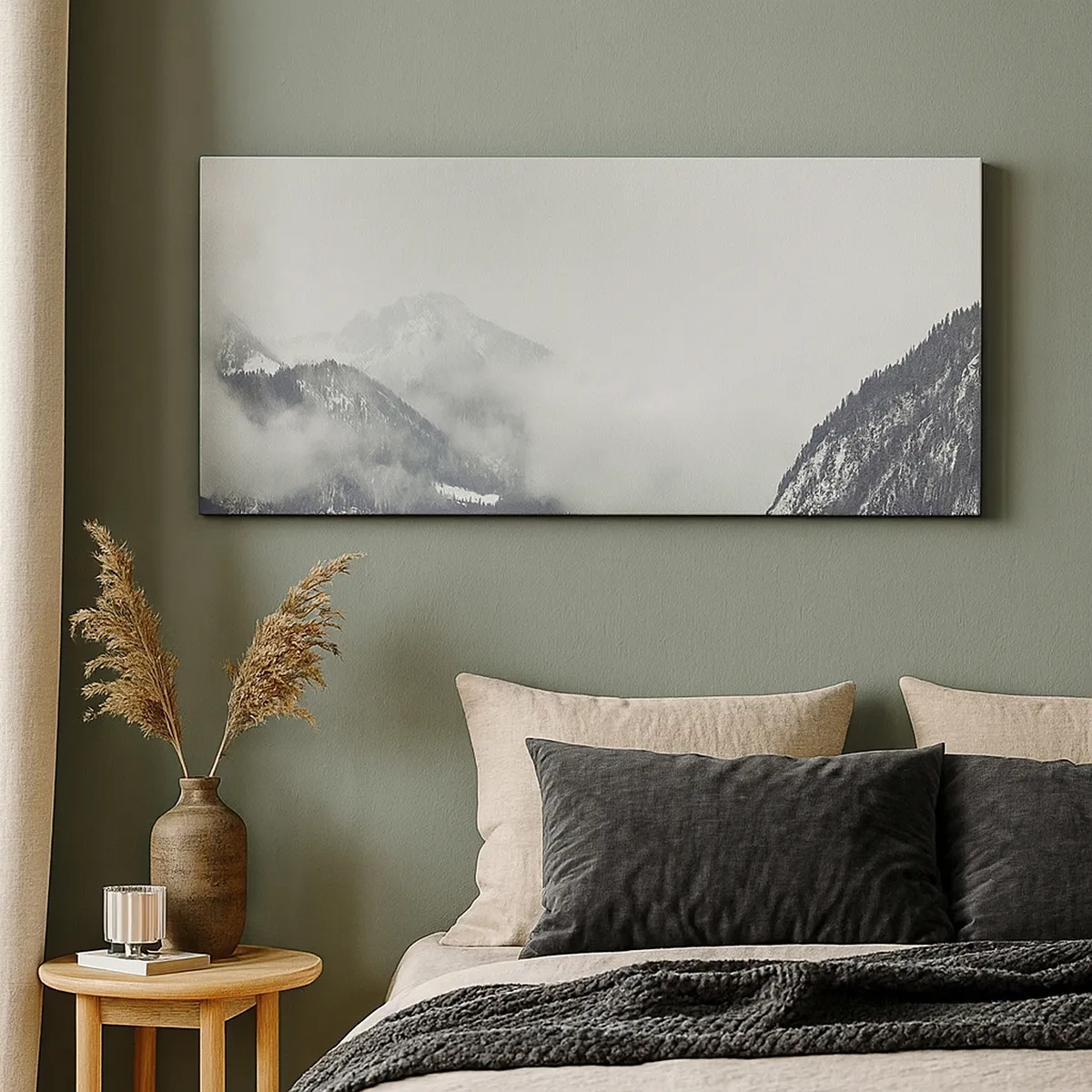 Bild auf Leinwand - Leinwandbild - Nebliges Tal - 30x30 cm