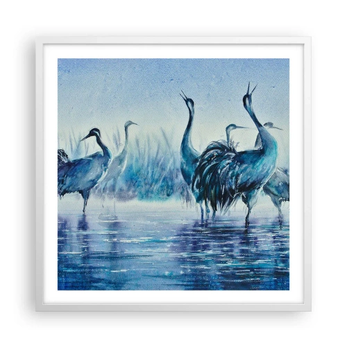 Poster in einem weißen Rahmen - Morgentliches Treffen - 60x60 cm