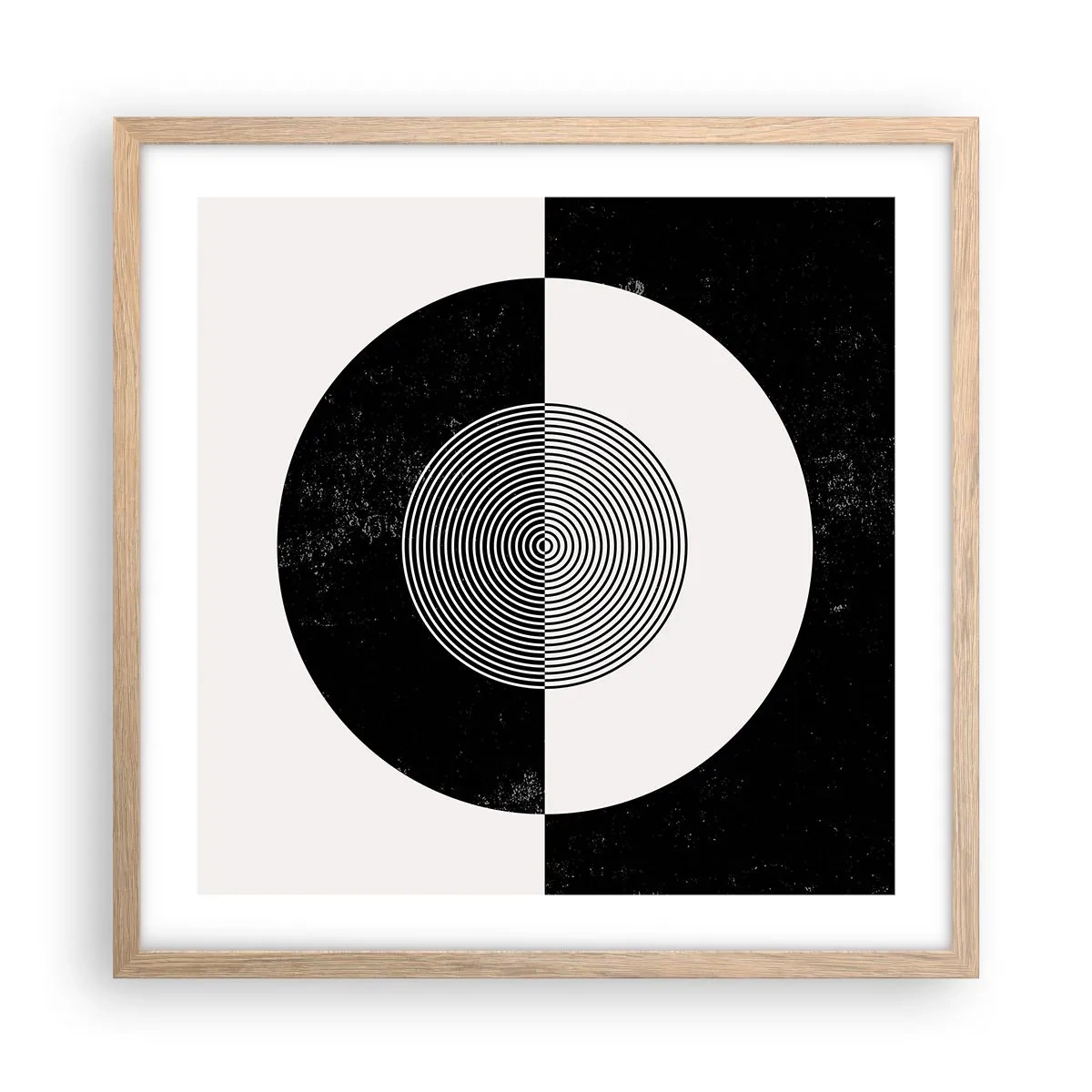 Poster in einem Rahmen aus heller Eiche - Harmonie in Schwarz und Weiß - 50x50 cm