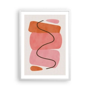 Poster in einem weißen Rahmen - Sanfte Bewegung der Formen - 50x70 cm