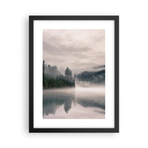 Poster in einem schwarzem Rahmen - In Reflexion, im Nebel - 30x40 cm