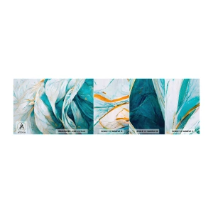 Fototapeten Muster Selbstklebend Deluxe Sticker - Blaue Abstraktion mit goldenem Motiv - Stück, Art Deco, Subtil - 100x30 cm