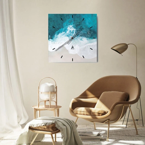 Wanduhr - Glasuhr - Natürliche Liebkosung - 40x40 cm