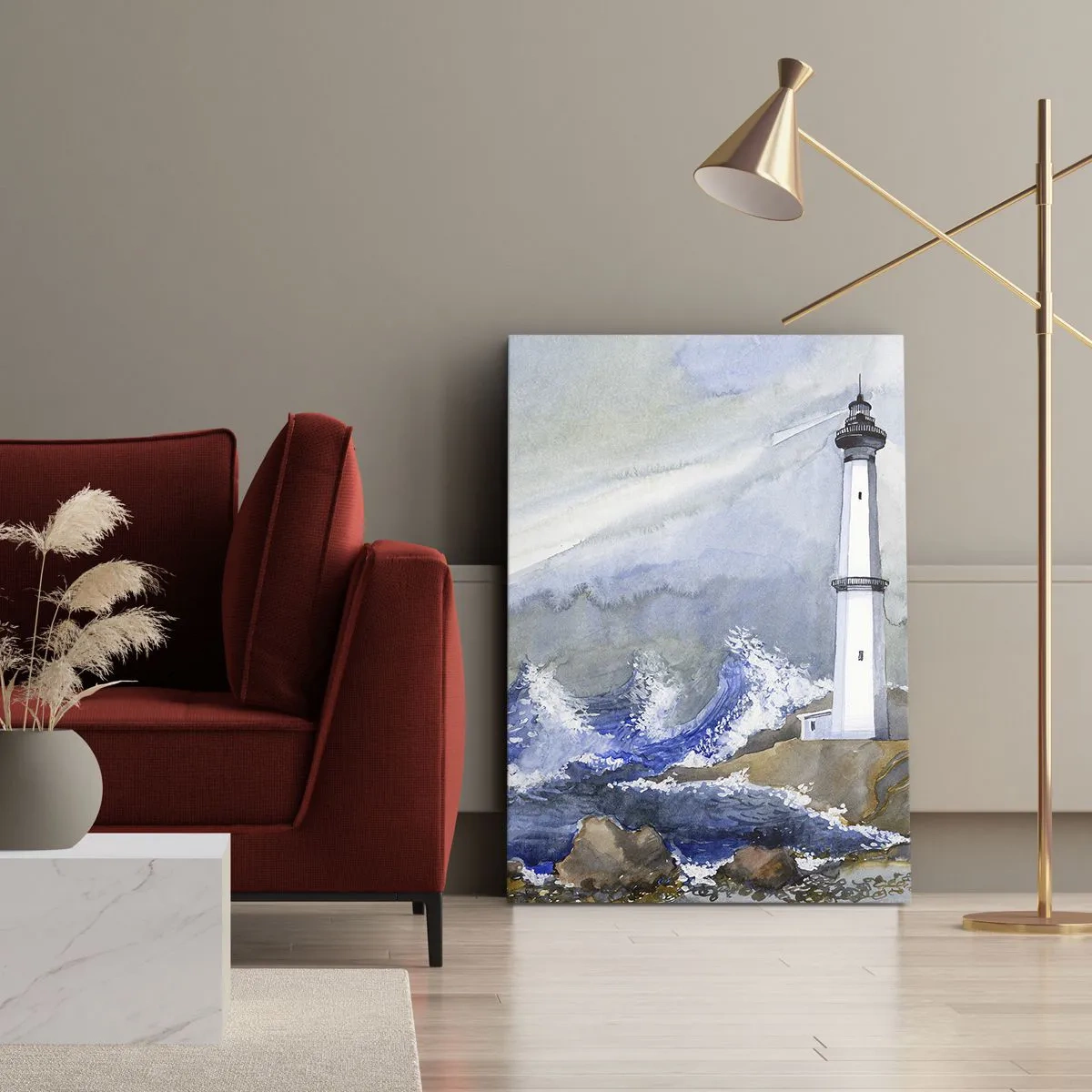 Bild auf Leinwand - Leinwandbild - Gegen die Dunkelheit und den Sturm - 65x120 cm