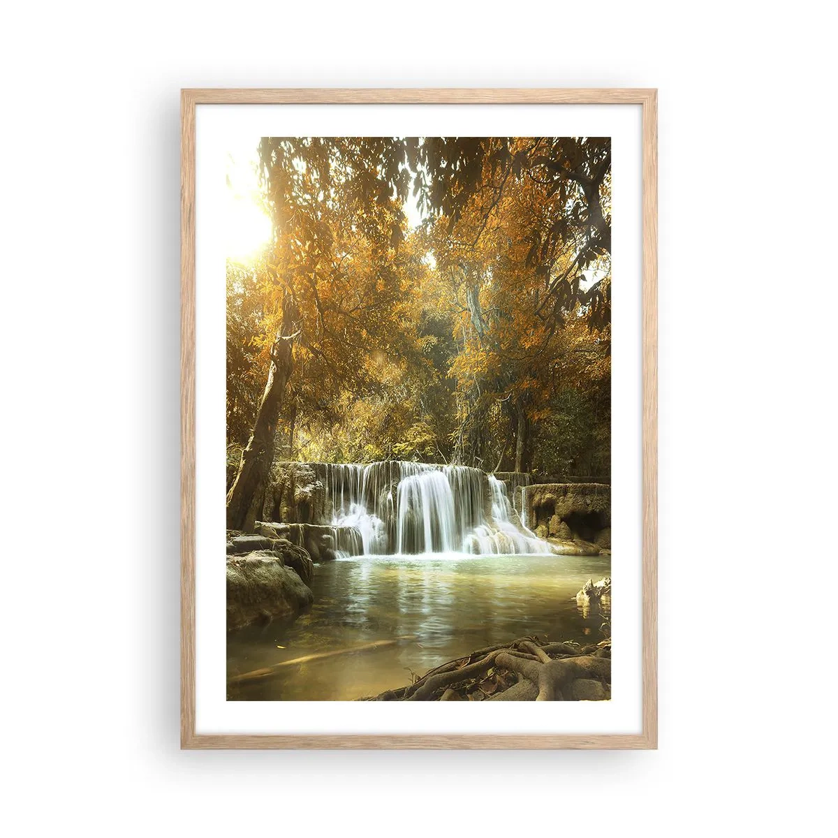 Poster in einem Rahmen aus heller Eiche - Parkkaskade - 50x70 cm