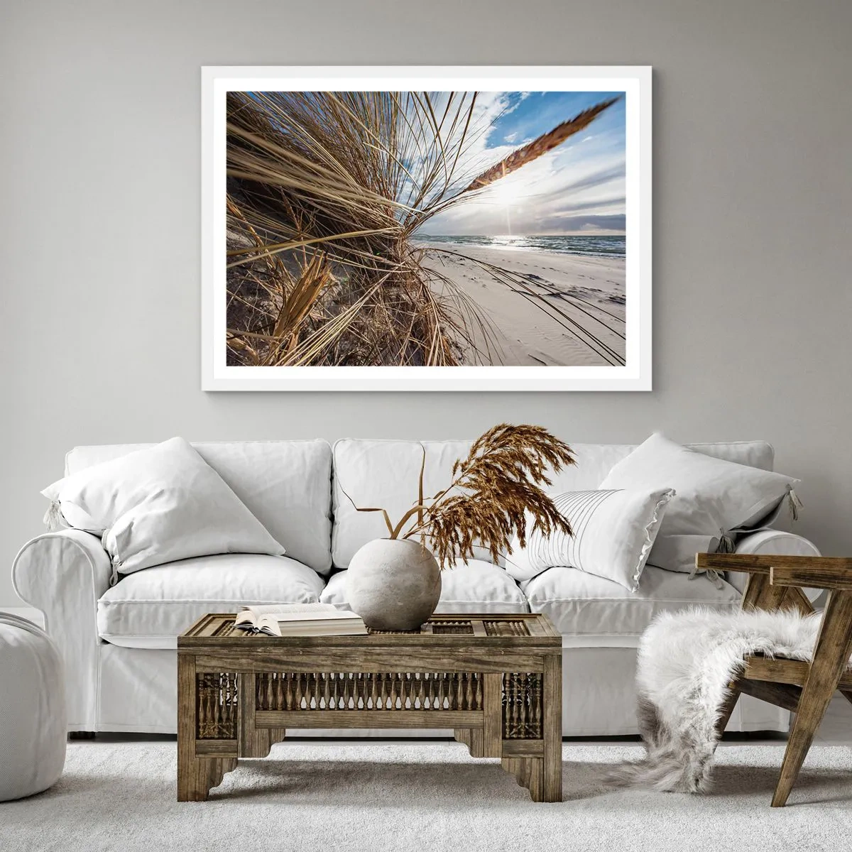 Poster in einem weißen Rahmen - Ein Treffen der Elemente der Natur - 40x40 cm