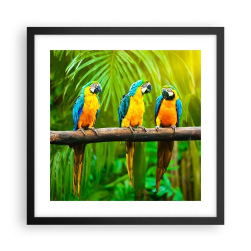 Poster in einem schwarzem Rahmen - Und hast du gehört, dass sie ...? - 40x40 cm