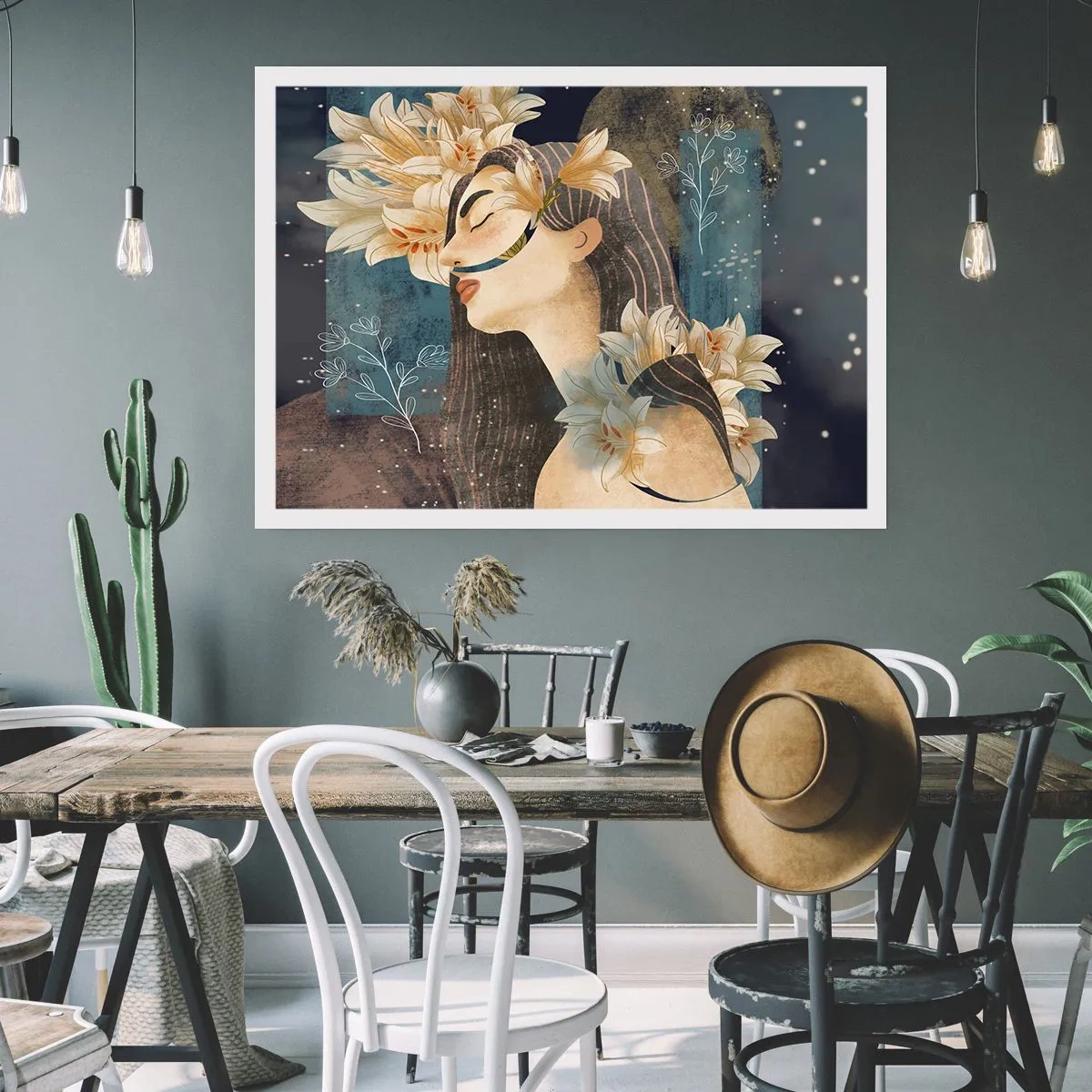 Poster - Ein Märchen über eine Prinzessin mit Lilien - 91x61 cm