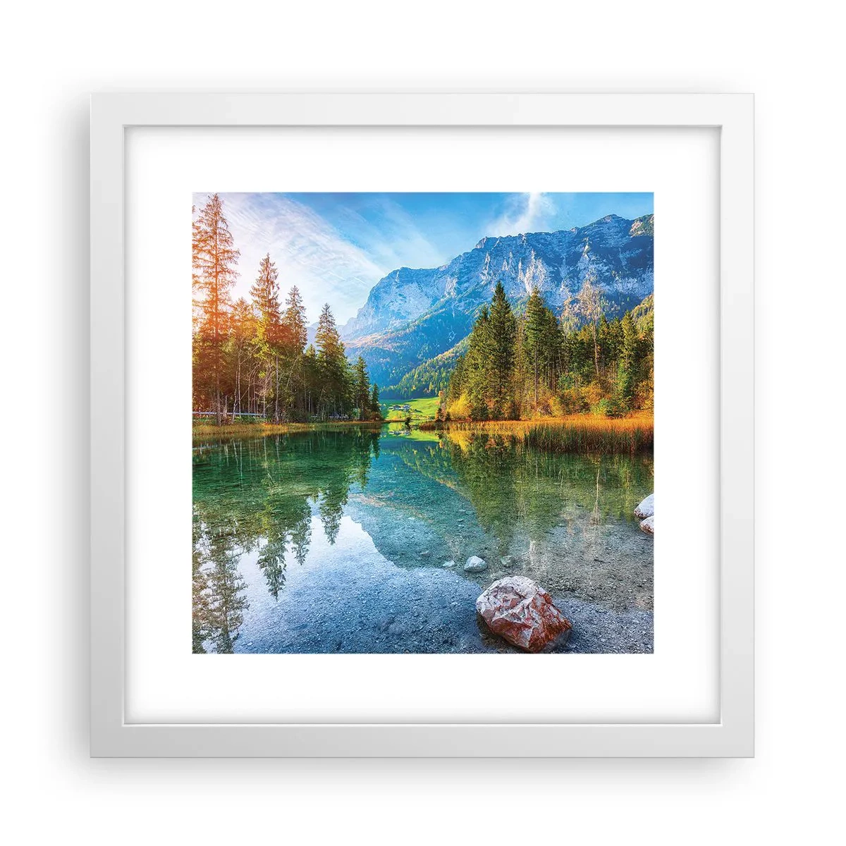 Poster in einem weißen Rahmen - Die Sanftheit des Herbstes - 30x30 cm