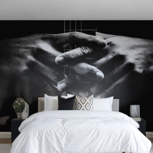 Fototapete Premium Sand - Gebet des Künstlers - Gitarrist, Musiker, Gitarre - 200x140 cm