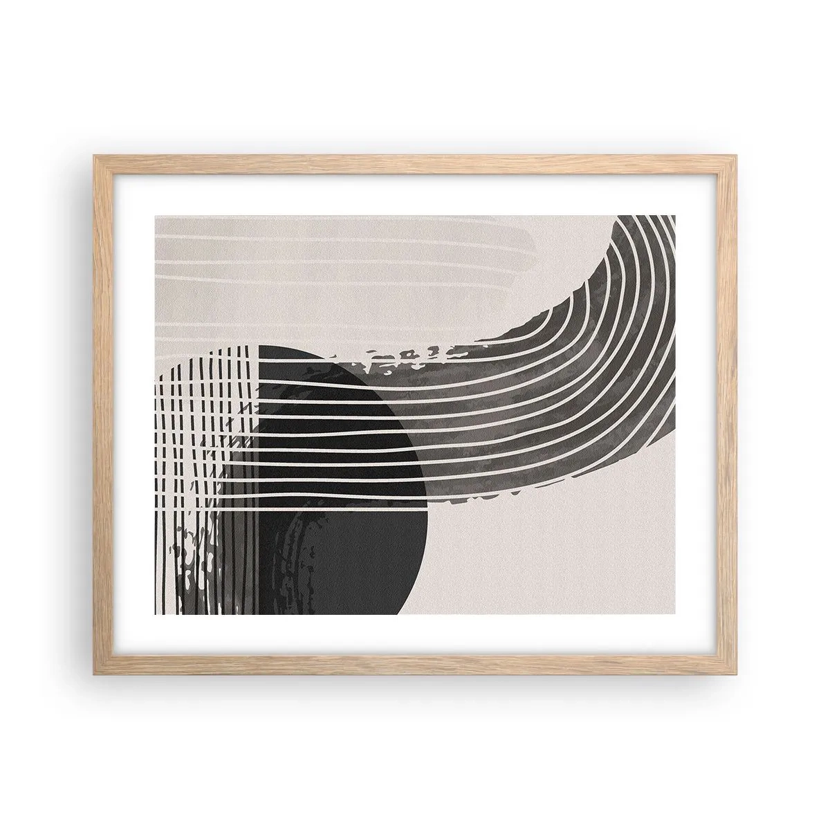 Poster in einem Rahmen aus heller Eiche - Hin und zurück - 50x40 cm